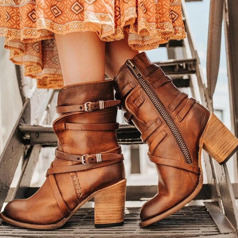 Stivali ortopedici in pelle vintage