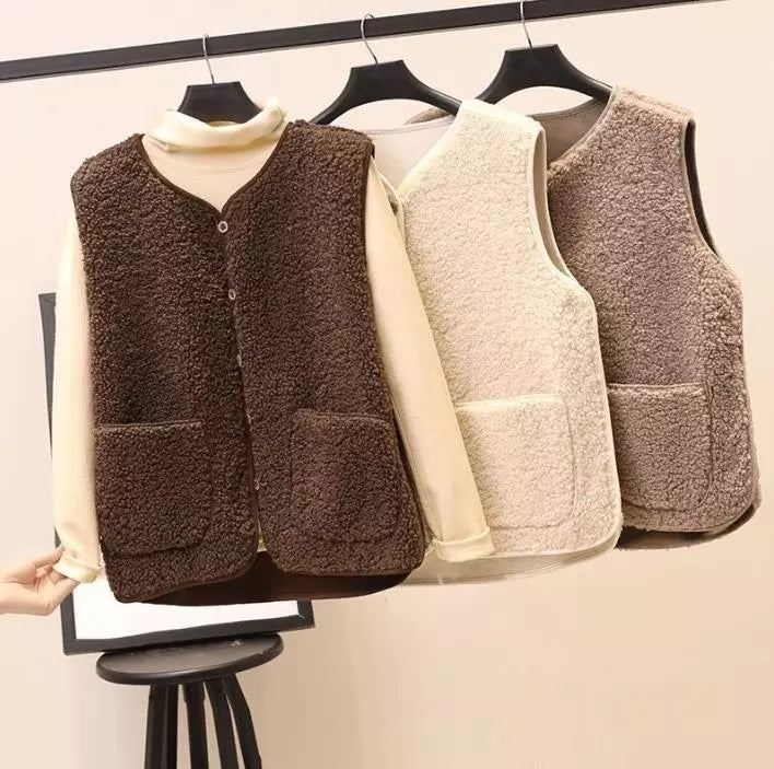 Gilet in pile - caldo gilet da donna per look a strati