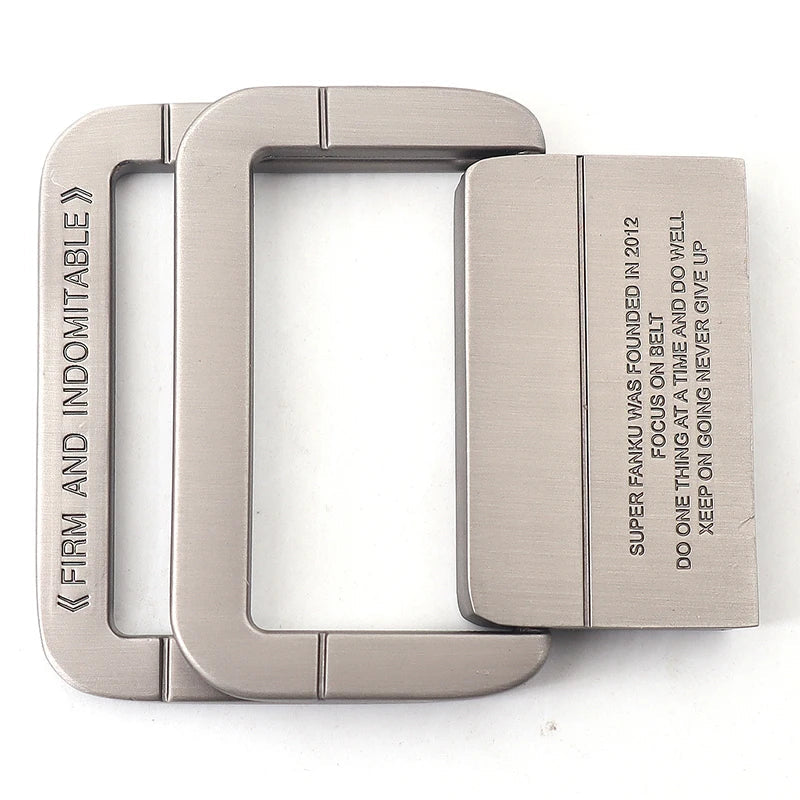 Cintura unisex in tela a righe – Cinturino casual con fibbia in metallo a doppio anello