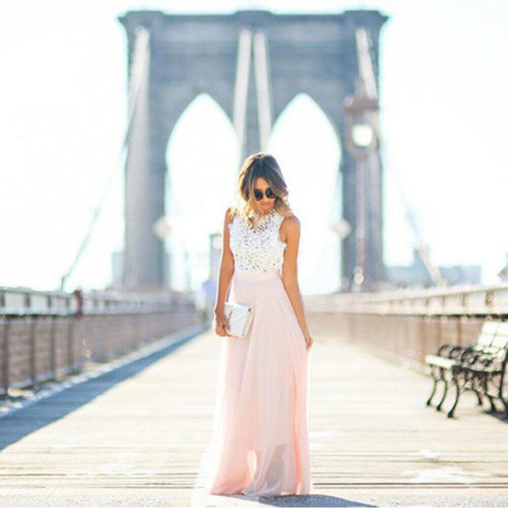 Elegante abito estivo in pizzo per donna