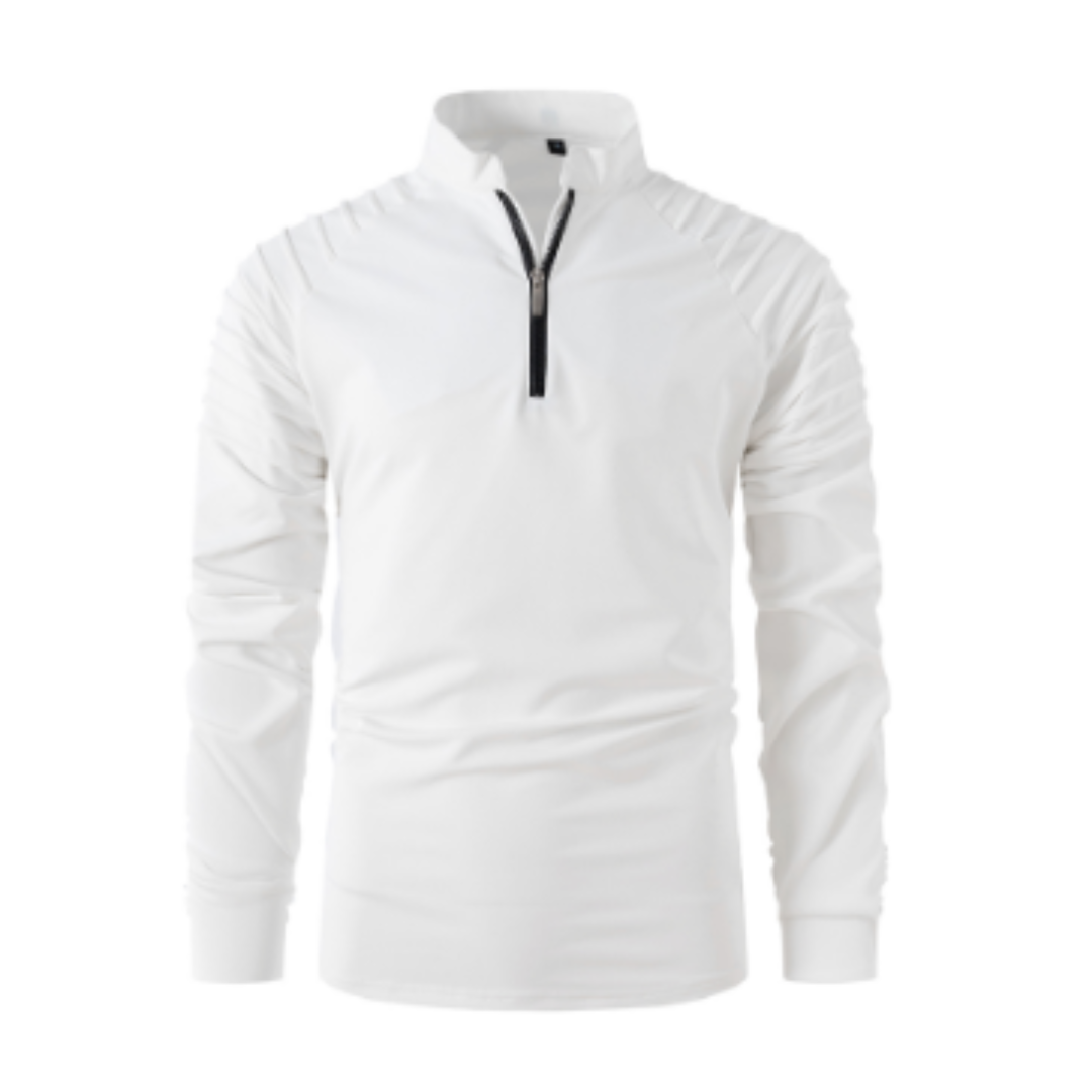 Maglione da uomo in cotone con mezza zip in stile moderno