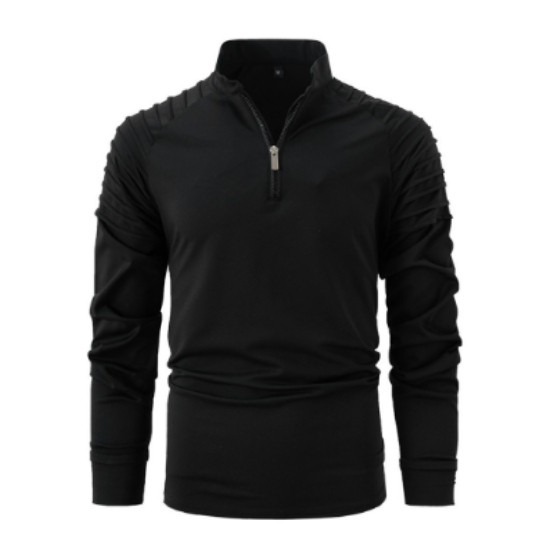 Maglione da uomo in cotone con mezza zip in stile moderno