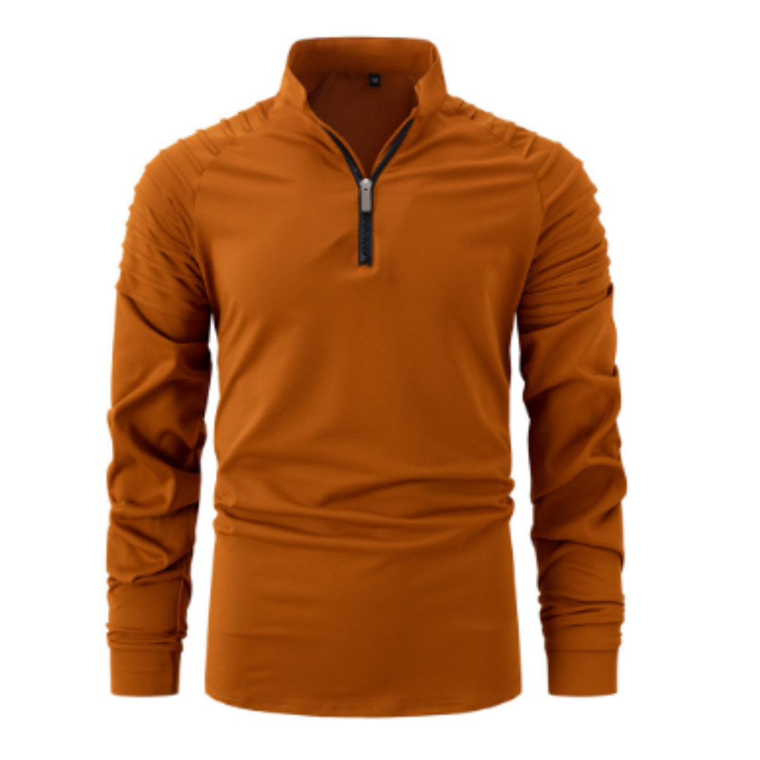 Maglione da uomo in cotone con mezza zip in stile moderno