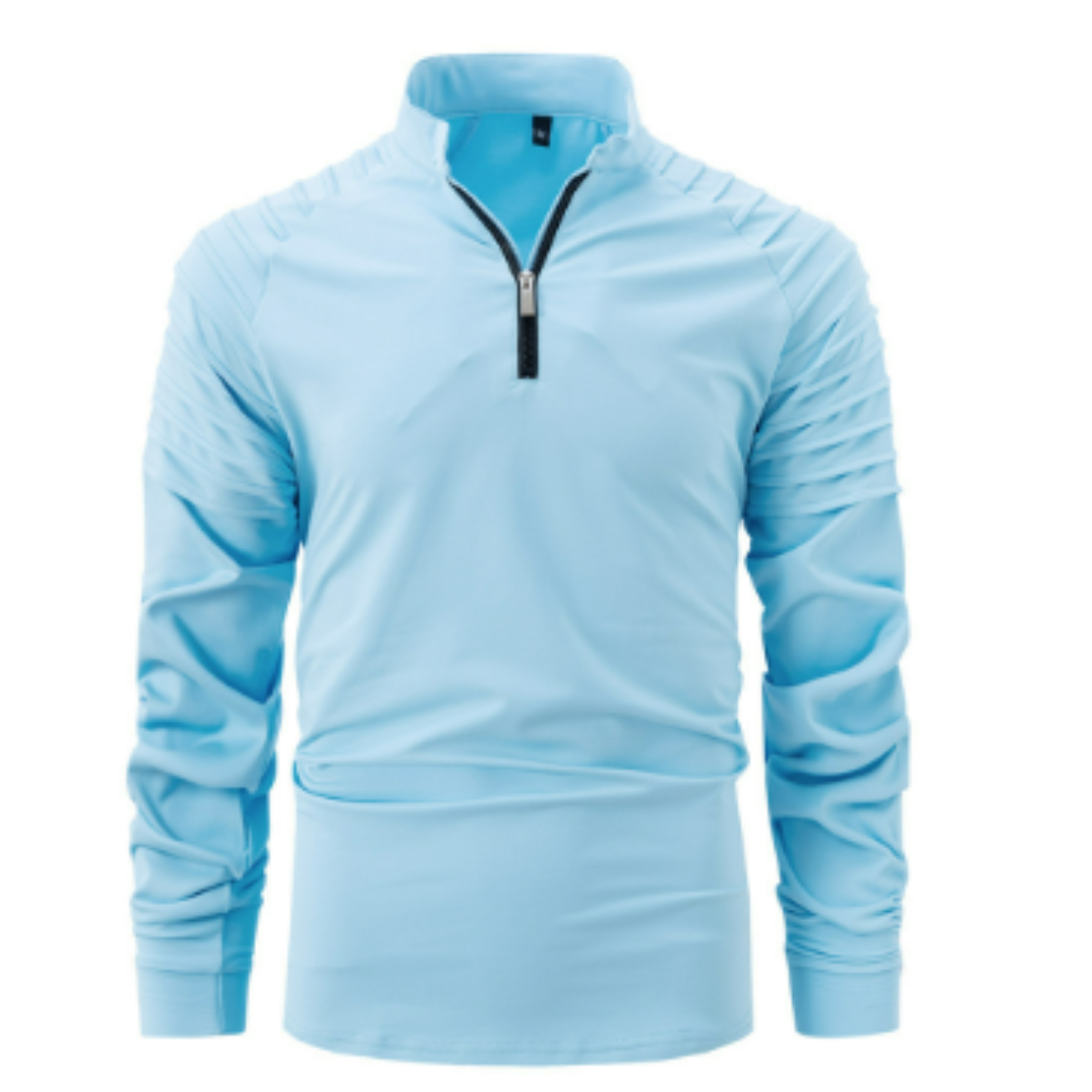 Maglione da uomo in cotone con mezza zip in stile moderno