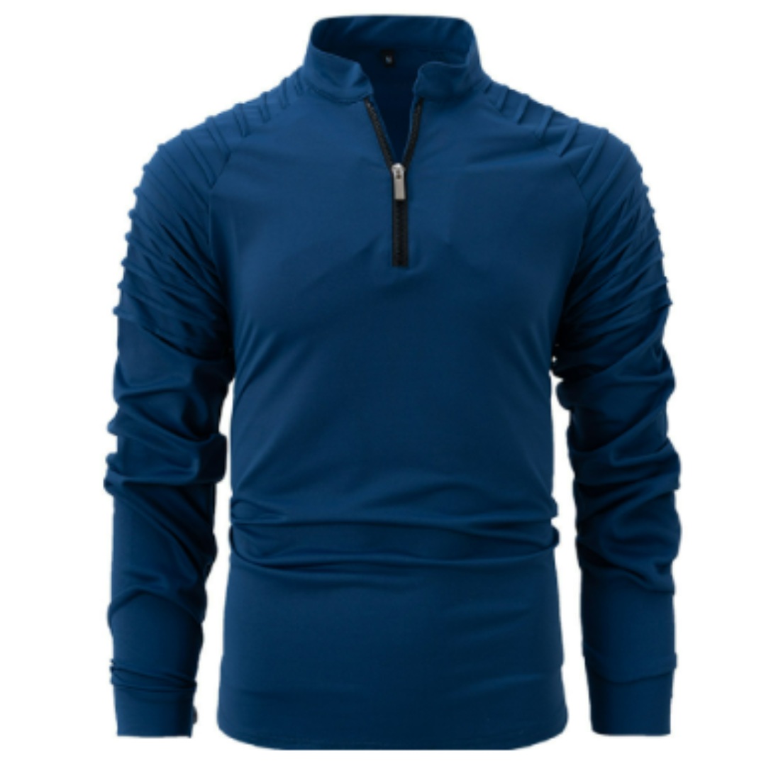 Maglione da uomo in cotone con mezza zip in stile moderno