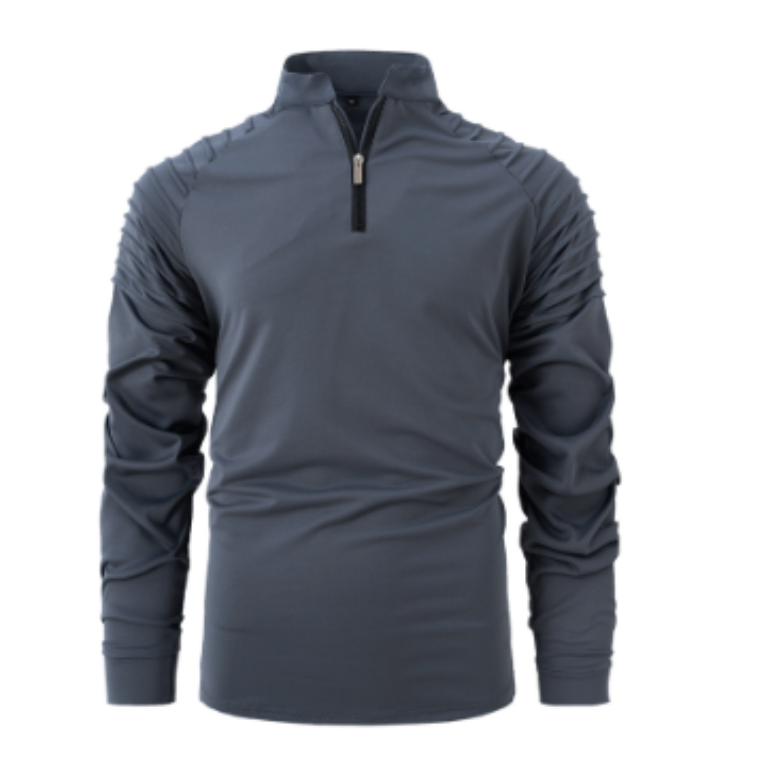 Maglione da uomo in cotone con mezza zip in stile moderno