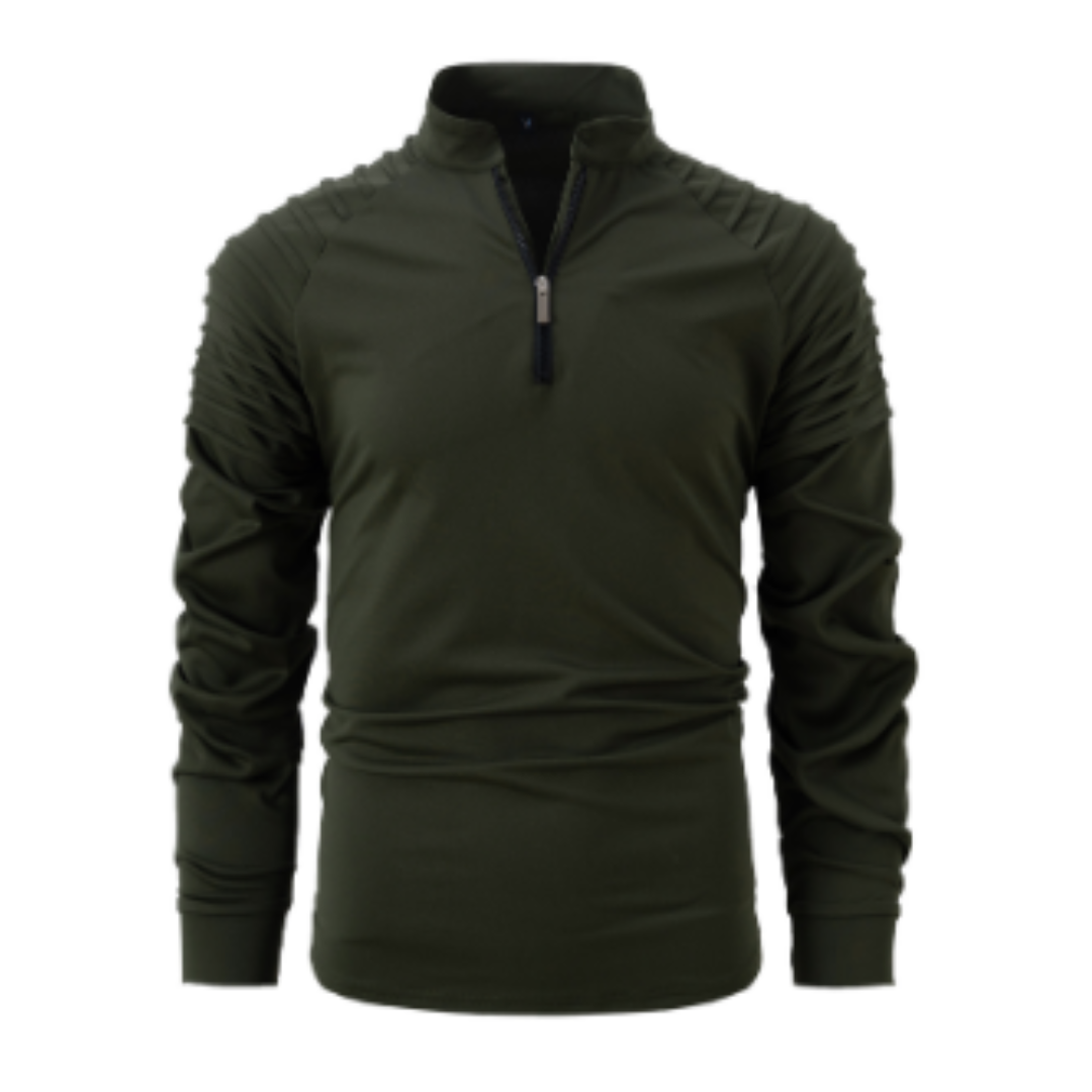 Maglione da uomo in cotone con mezza zip in stile moderno