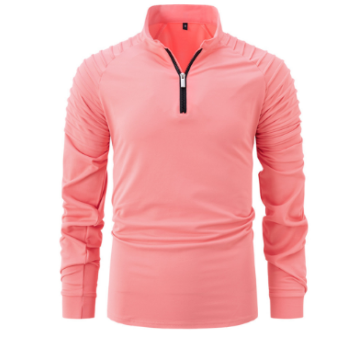 Maglione da uomo in cotone con mezza zip in stile moderno