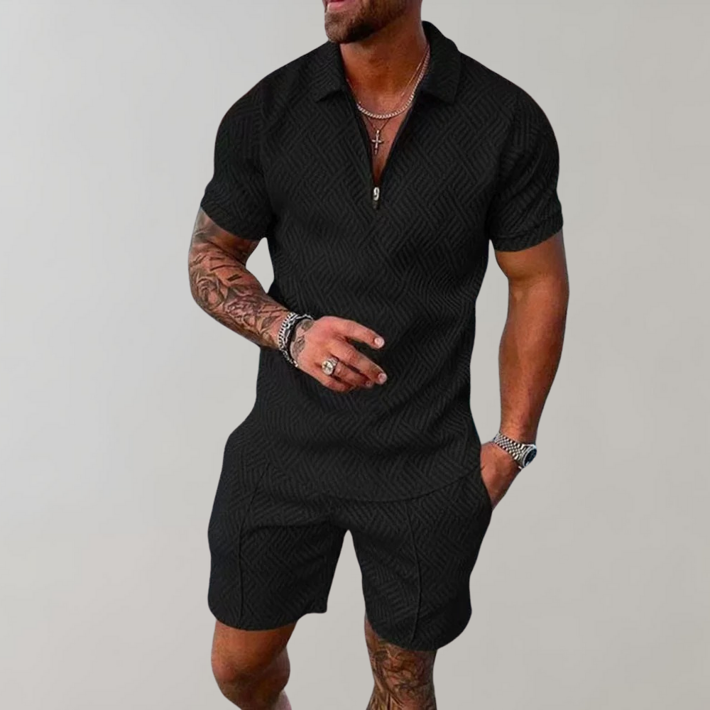 Set estivo di camicie e pantaloncini alla moda da uomo