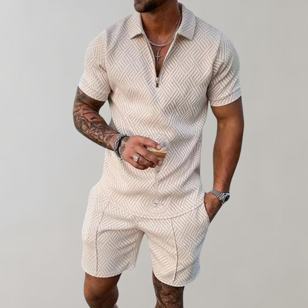 Set estivo di camicie e pantaloncini alla moda da uomo