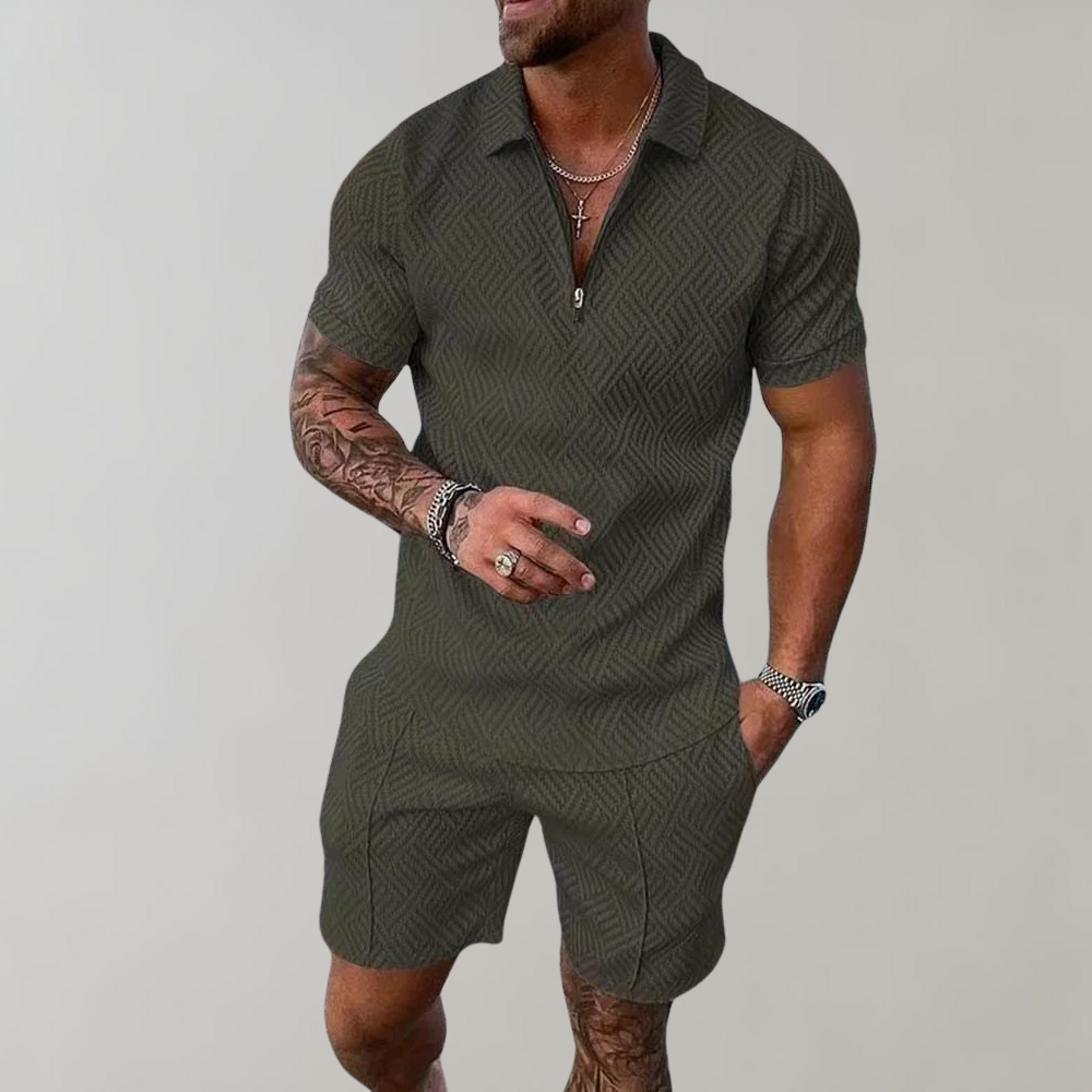 Set estivo di camicie e pantaloncini alla moda da uomo