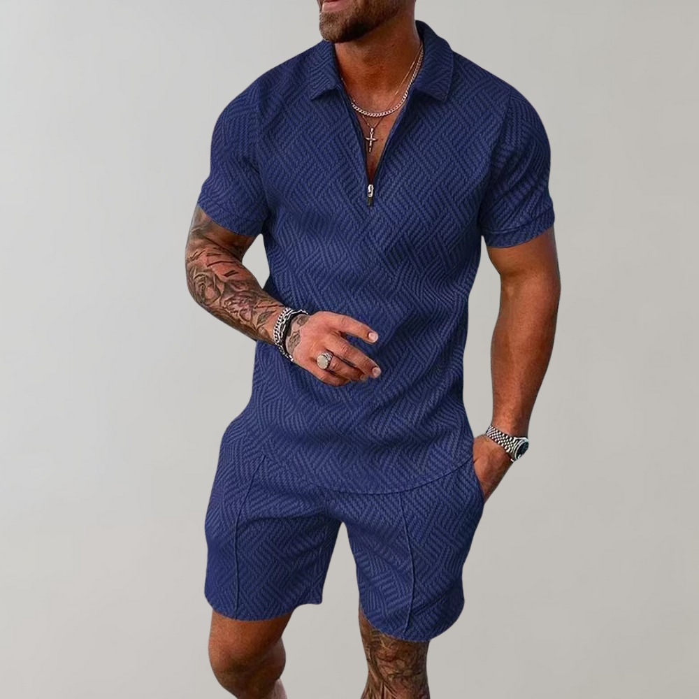 Set estivo di camicie e pantaloncini alla moda da uomo