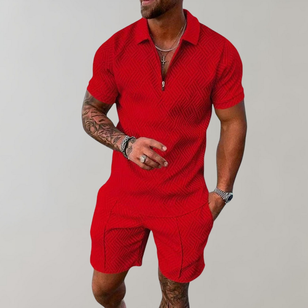 Set estivo di camicie e pantaloncini alla moda da uomo