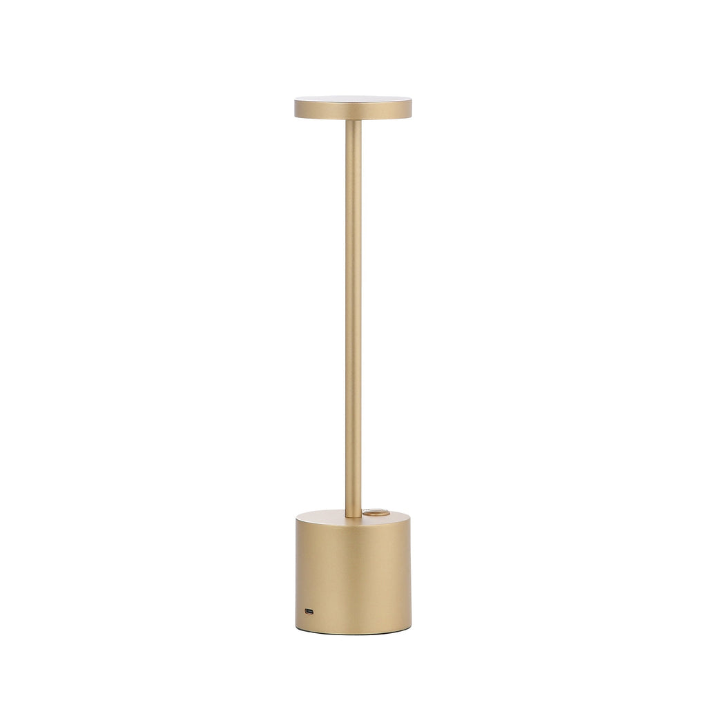 Oro Lampada da tavolo ricaricabile in metallo con LED – Lampada da scrivania con controllo touch e autonomia di 17 ore, illuminazione wireless moderna e dimmerab
