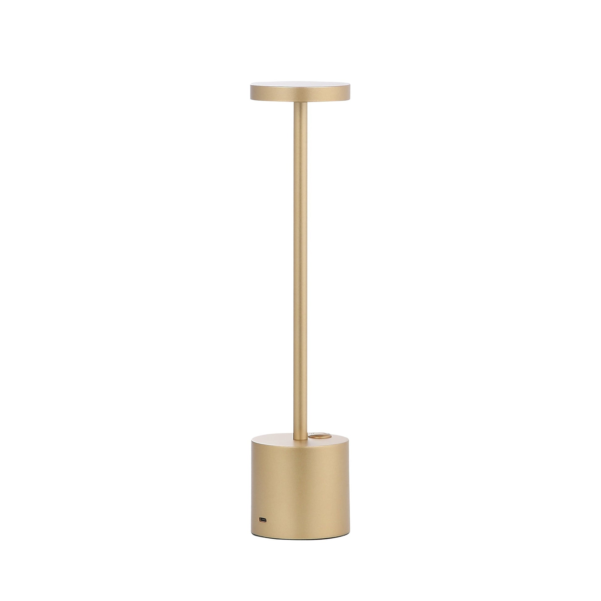 Oro Lampada da tavolo ricaricabile in metallo con LED – Lampada da scrivania con controllo touch e autonomia di 17 ore, illuminazione wireless moderna e dimmerab