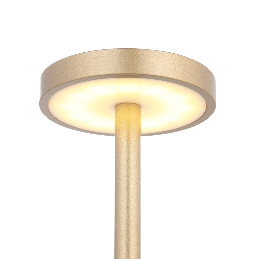 Oro Lampada da tavolo ricaricabile in metallo con LED – Lampada da scrivania con controllo touch e autonomia di 17 ore, illuminazione wireless moderna e dimmerab