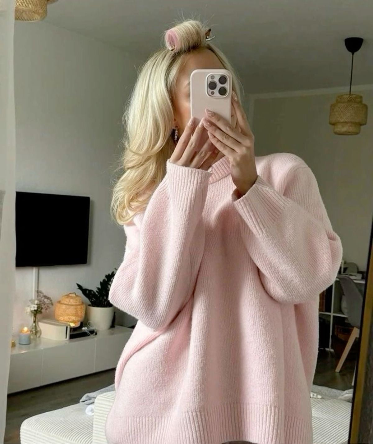 Maglione oversize alla moda da donna con scollo rotondo - elegante e comodo
