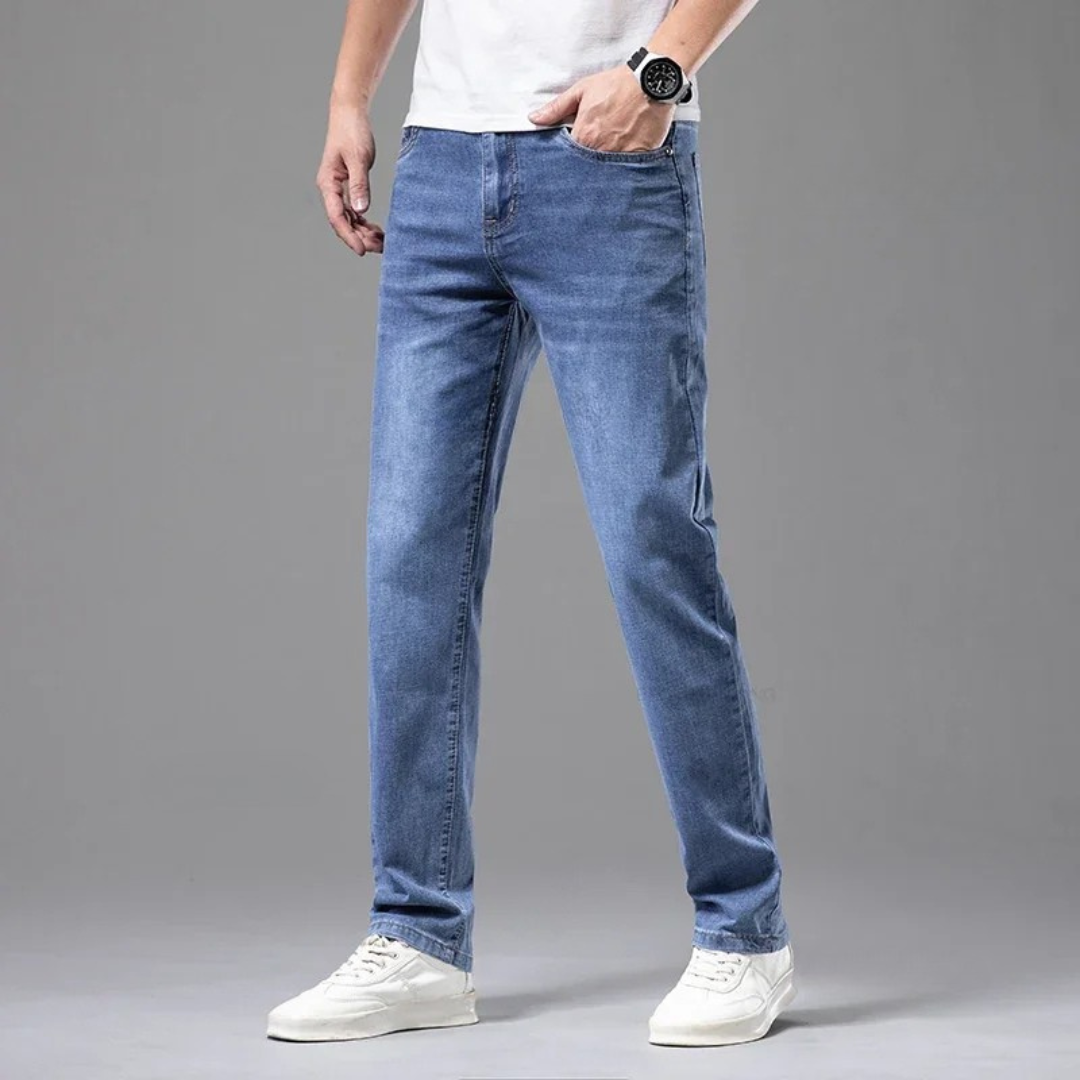 Uomo premium resistenti taglio dritto aderente Jeans – Denim pantaloni