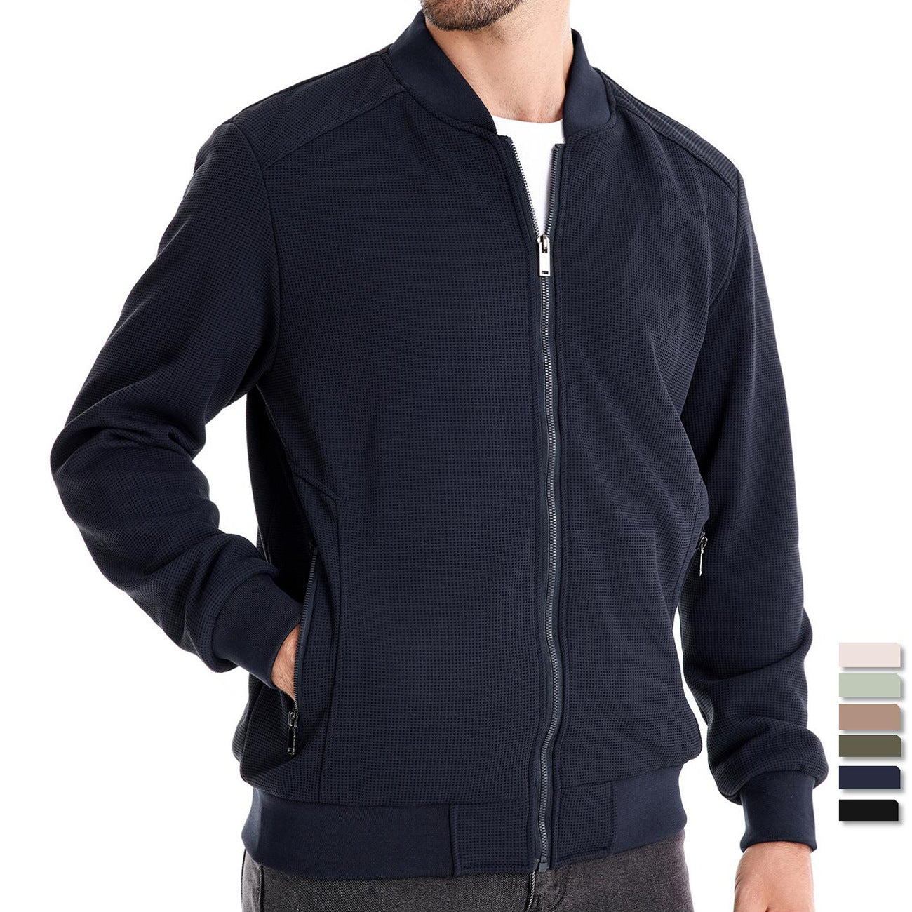 Giacca con cappuccio isolante ed elegante da uomo - Comodo capospalla con cerniera