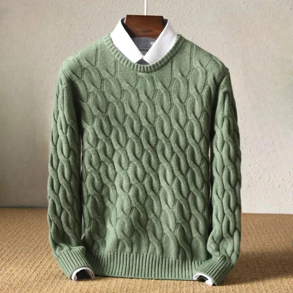 Maglione da uomo lavorato a maglia di alta qualità – Elegante pullover invernale con scollo rotondo