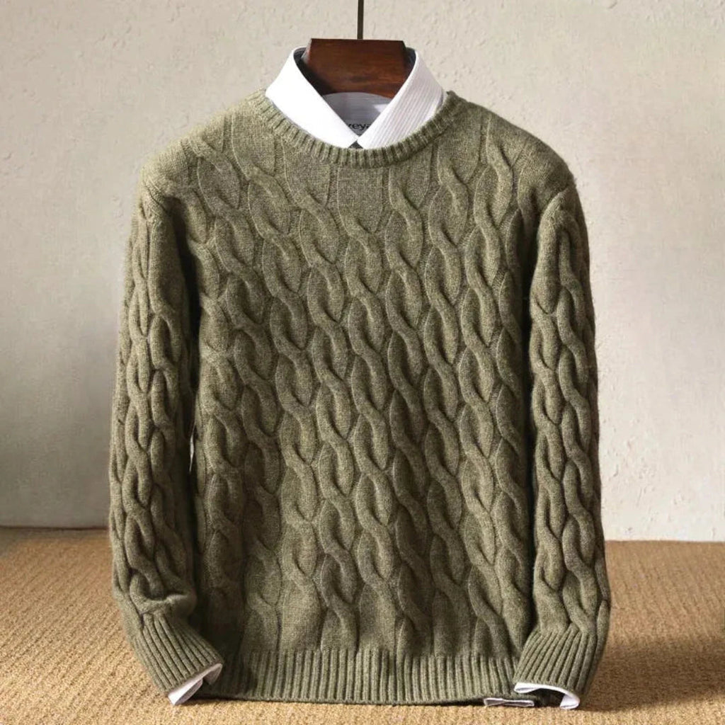 Maglione da uomo lavorato a maglia di alta qualità – Elegante pullover invernale con scollo rotondo