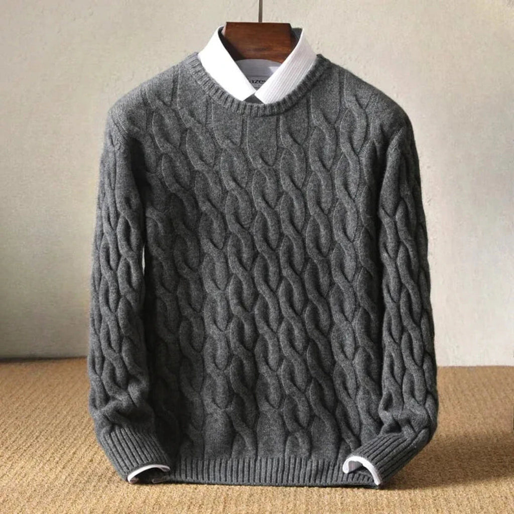 Maglione da uomo lavorato a maglia di alta qualità – Elegante pullover invernale con scollo rotondo