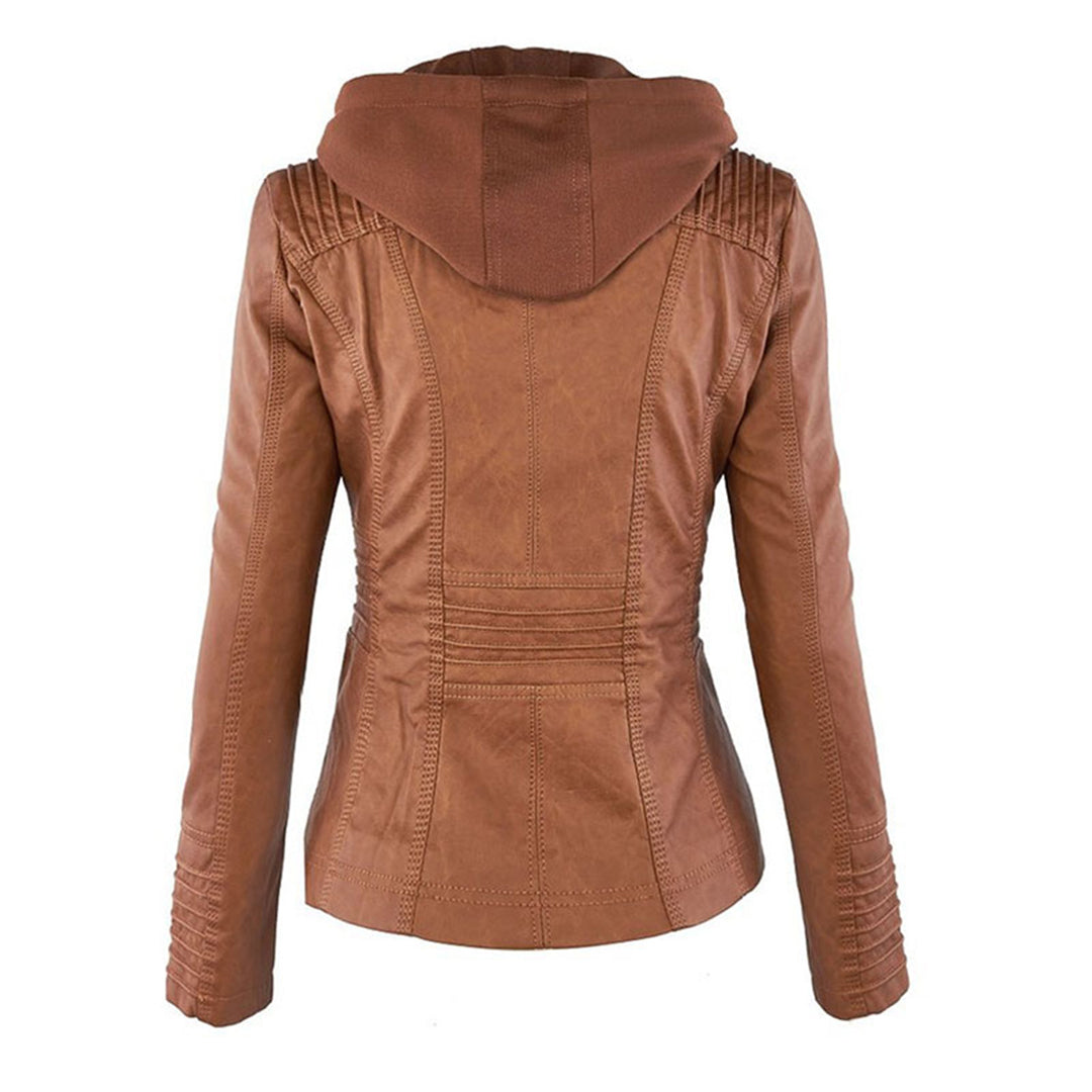 Giacca impermeabile con cerniera e cappuccio da donna - Elegante e leggero cappotto antipioggia