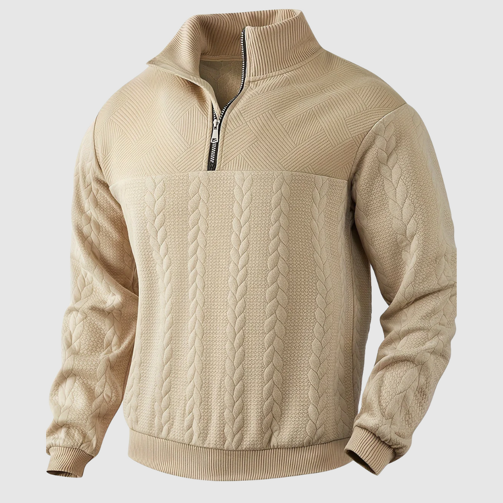 Maglione a maglia con zip Classic Premium Vintage da uomo