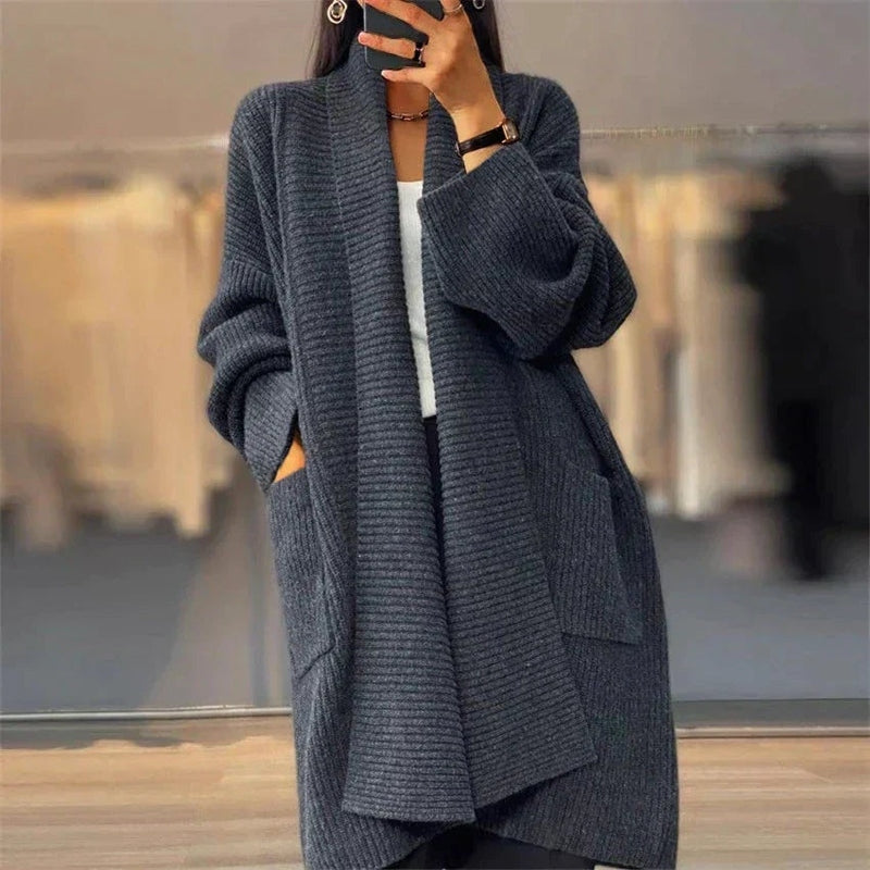 Giacca in maglia di medio peso da donna - copertura flessibile e comfort leggero