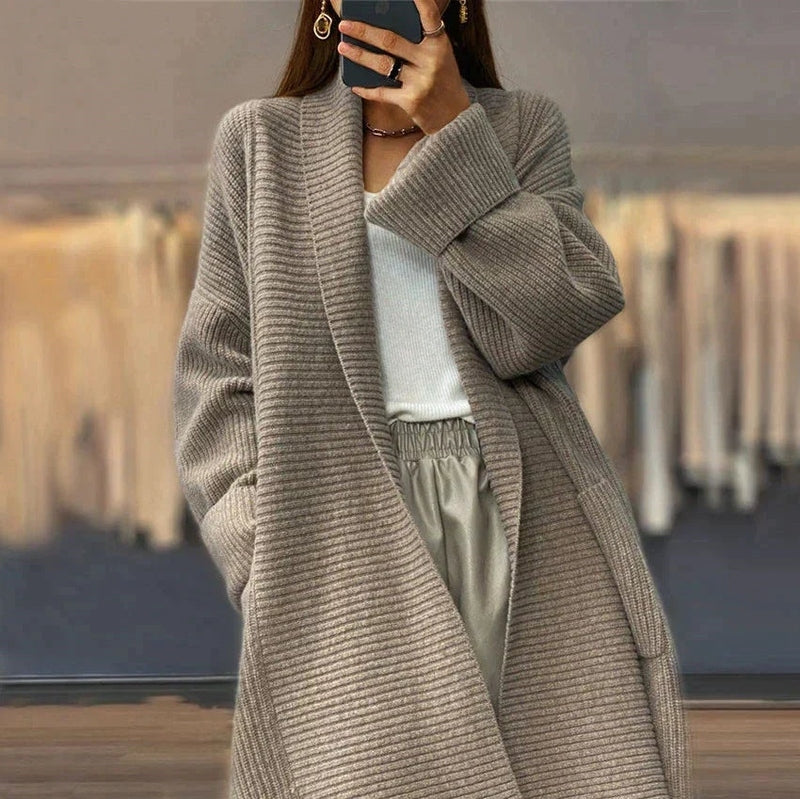 Giacca in maglia di medio peso da donna - copertura flessibile e comfort leggero