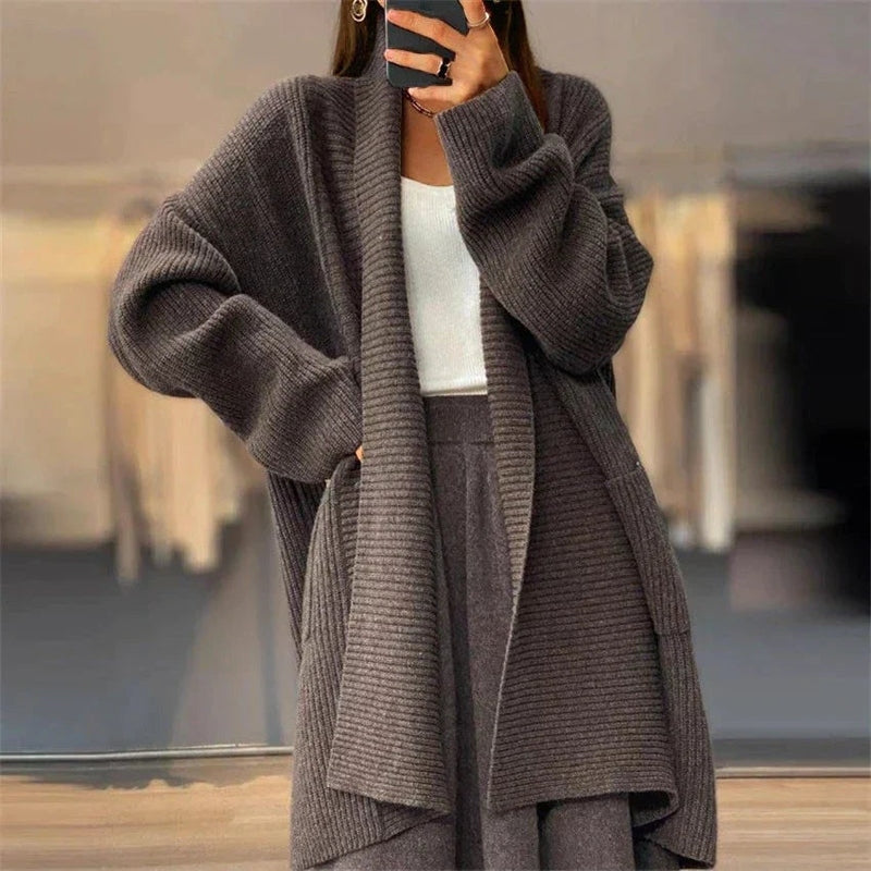 Giacca in maglia di medio peso da donna - copertura flessibile e comfort leggero