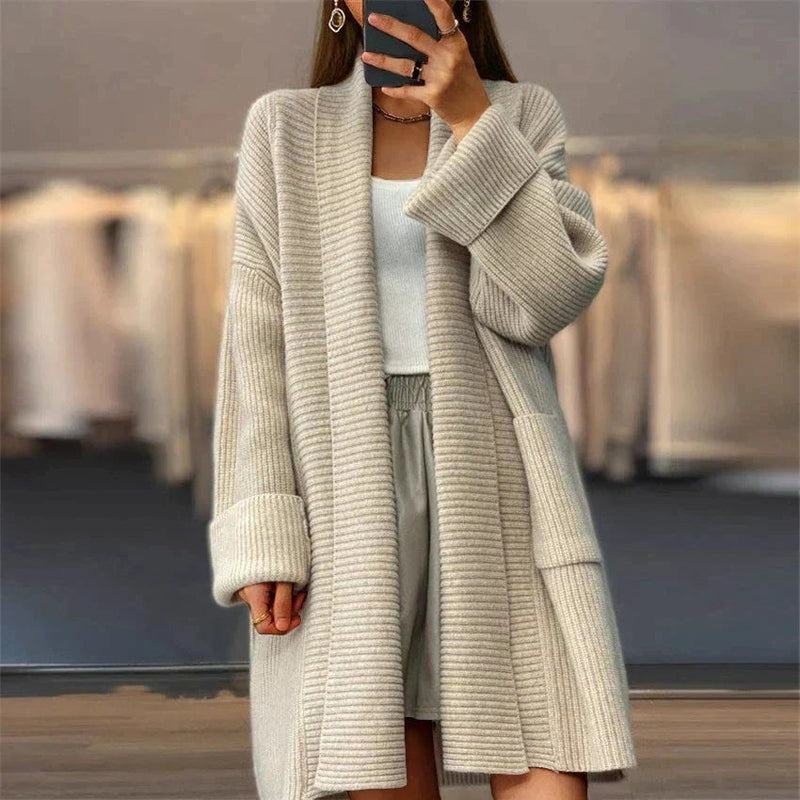 Giacca in maglia di medio peso da donna - copertura flessibile e comfort leggero