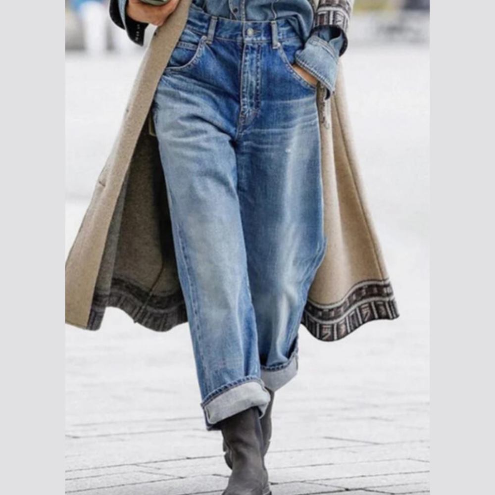 Pantaloni da donna in denim elegante unico