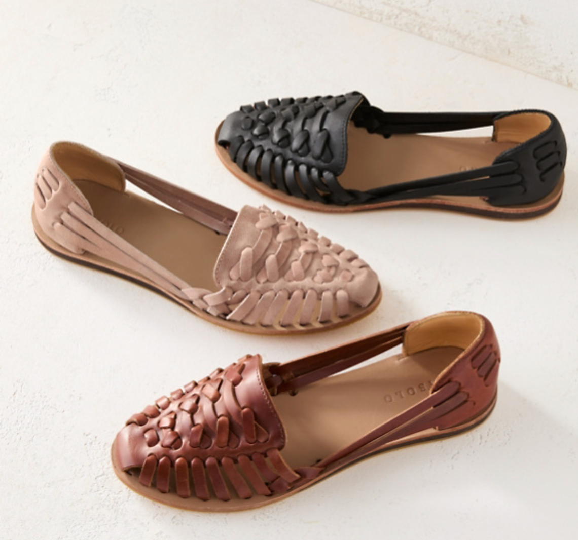 Sandali intrecciati da donna in stile huarache – scarpe basse estive con punta chiusa