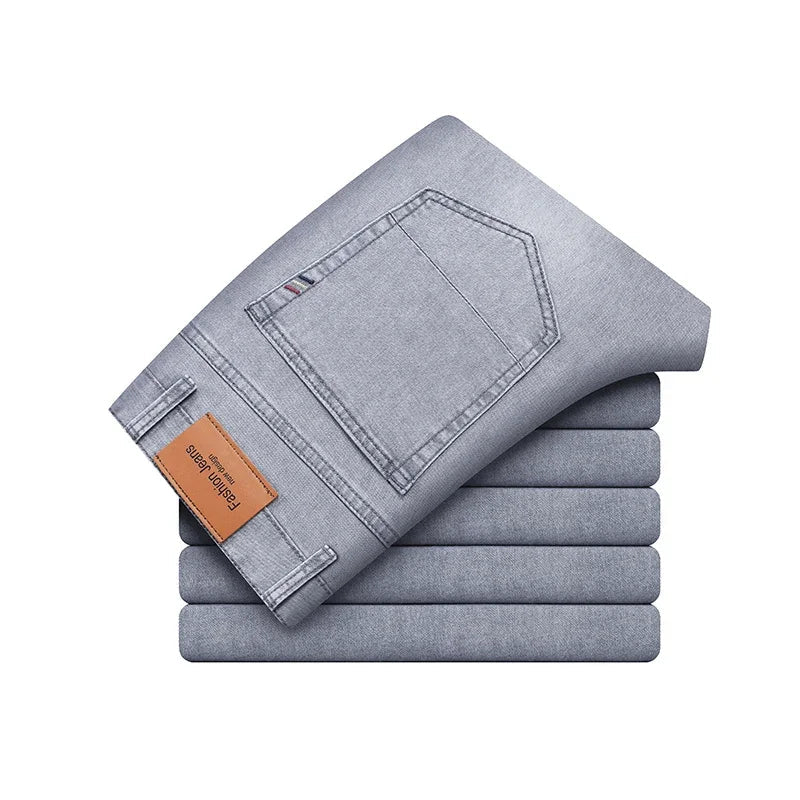 Uomo premium resistenti taglio dritto aderente Jeans – Denim pantaloni
