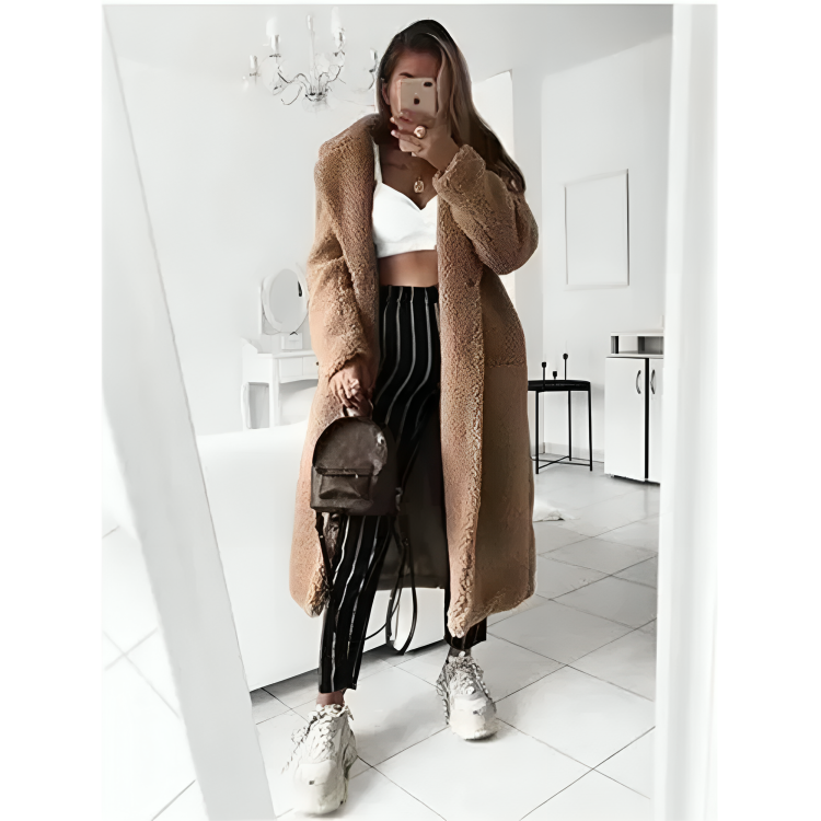 Elegante e caldo cappotto invernale lungo da donna