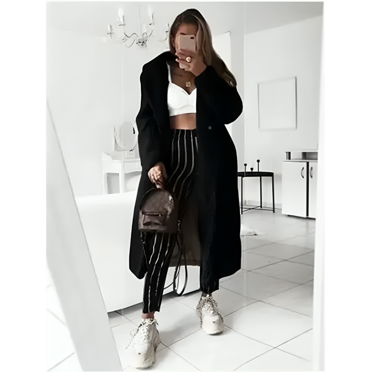 Elegante e caldo cappotto invernale lungo da donna