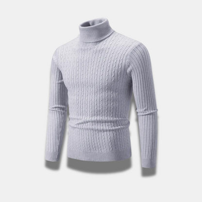 Maglia dolcevita da uomo in lana a coste