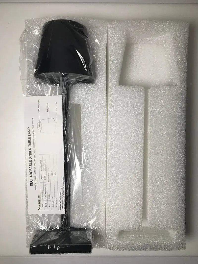 Lampada da Tavolo Ricaricabile Senza Fili - Metallo di Alta Qualità