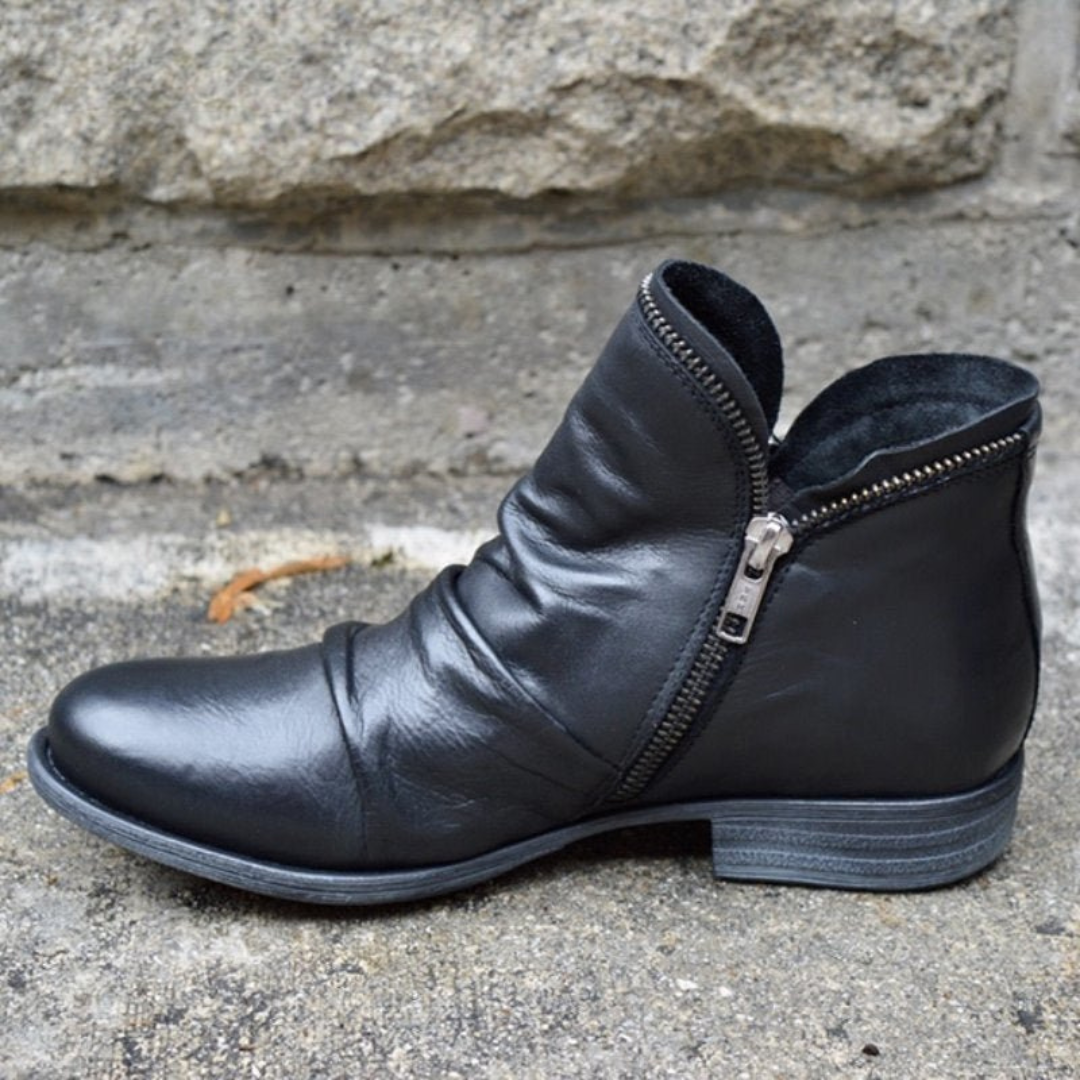 Stivaletti ortopedici in pelle con cerniera da donna: scarpe comode ed eleganti