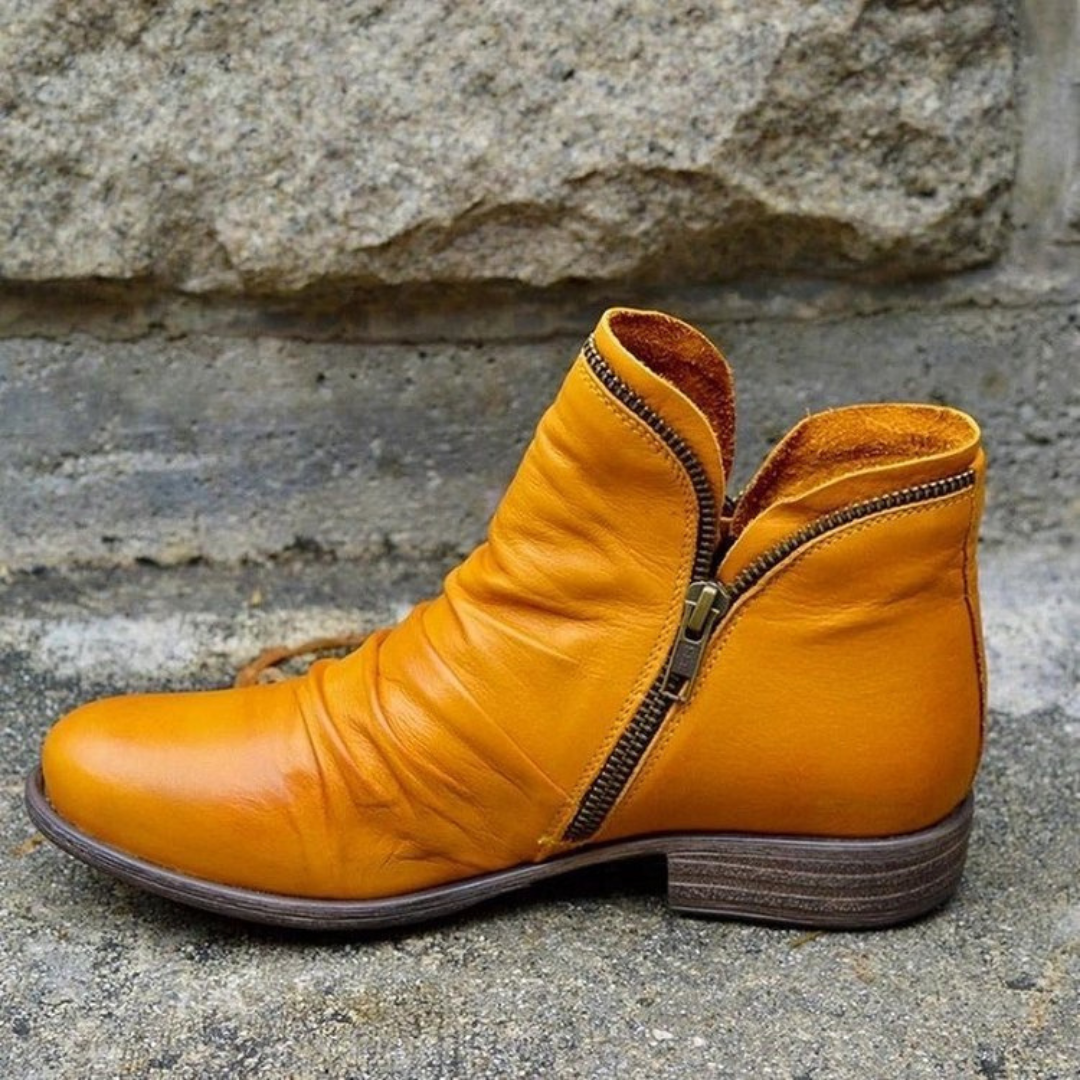 Stivaletti ortopedici in pelle con cerniera da donna: scarpe comode ed eleganti