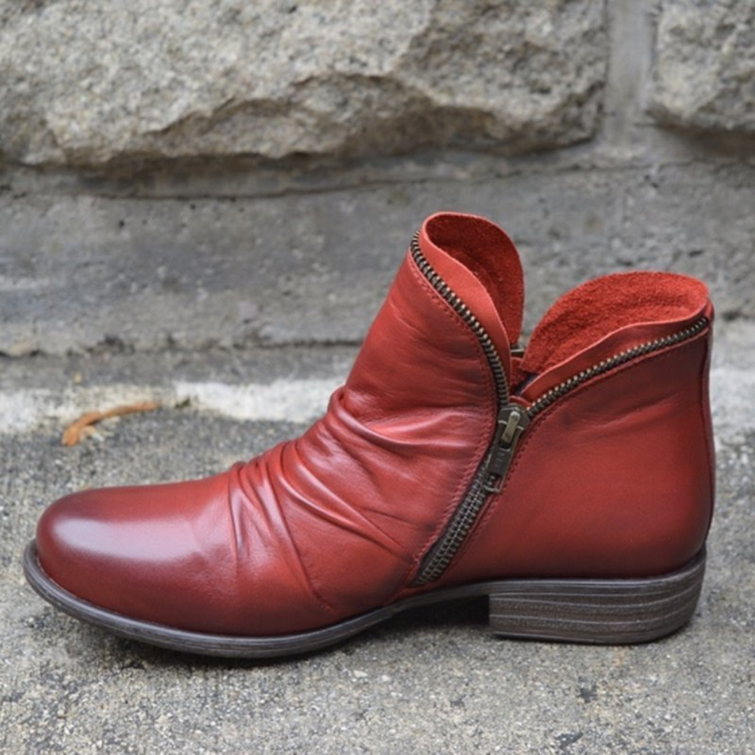 Stivaletti ortopedici in pelle con cerniera da donna: scarpe comode ed eleganti