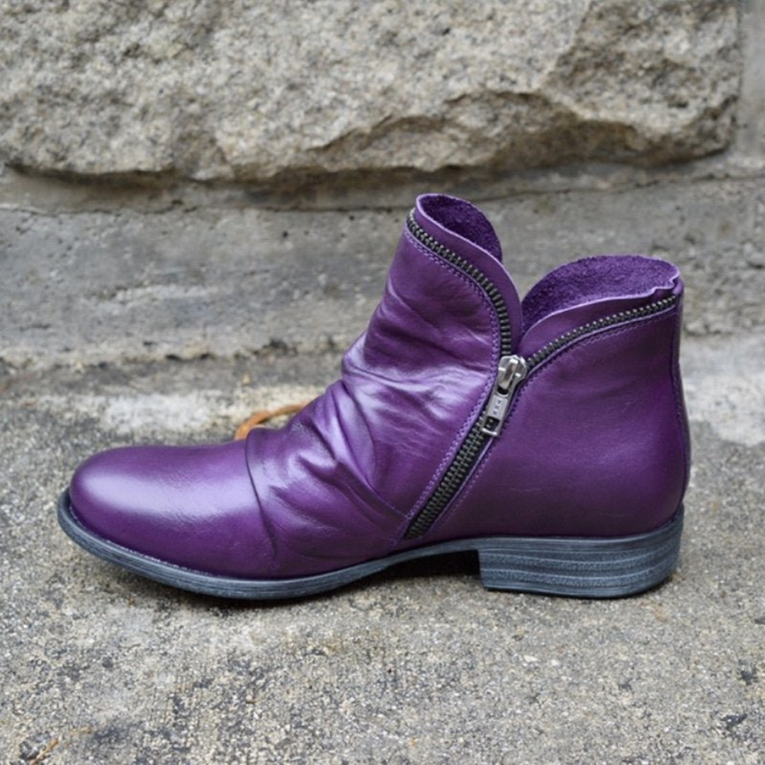 Stivaletti ortopedici in pelle con cerniera da donna: scarpe comode ed eleganti