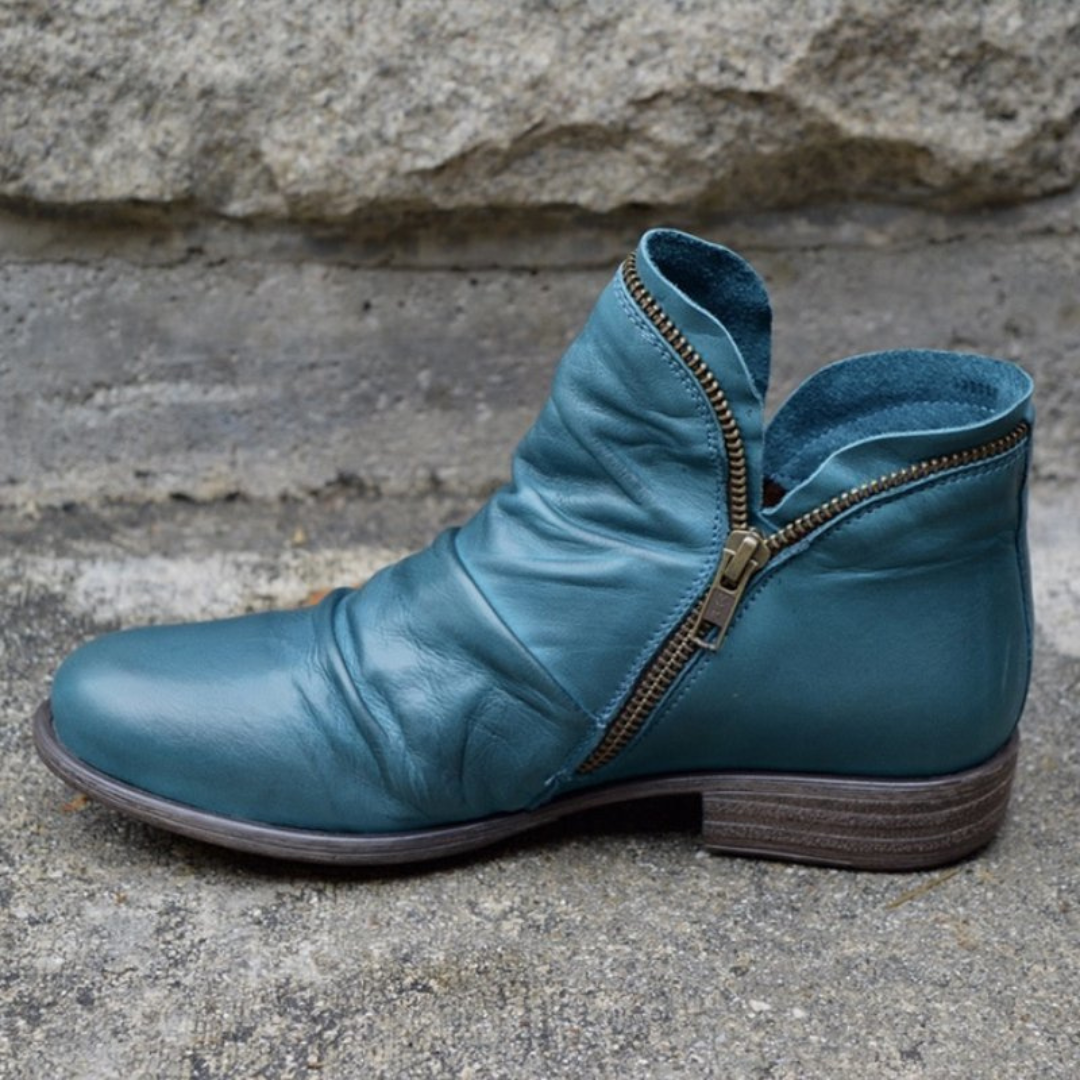 Stivaletti ortopedici in pelle con cerniera da donna: scarpe comode ed eleganti