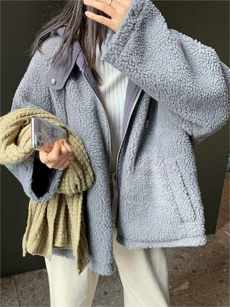 Parka in pile reversibile da donna - Abbigliamento invernale caldo