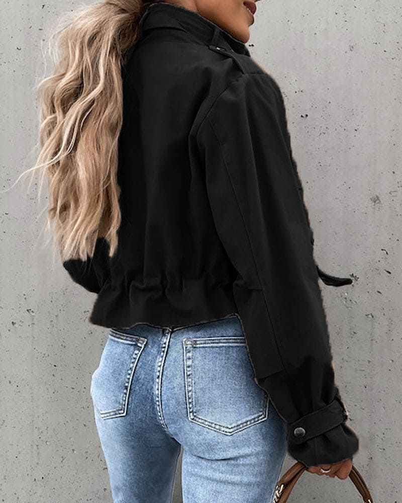 Giacca tattica elegante da donna - Cappotto corto e comodo con bottoni