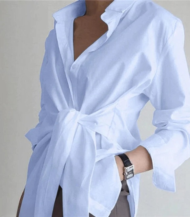 Camicetta elegante e sofisticata da donna a maniche lunghe - Top cintura in vita