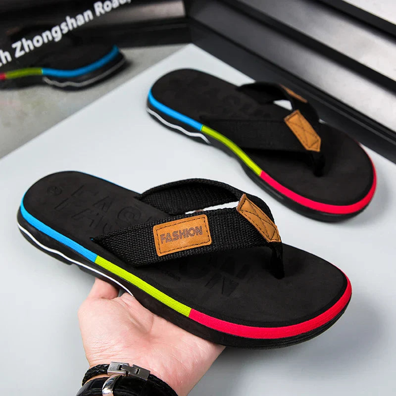 Infradito da Uomo Eleganti Multicolore con Suola Antiscivolo – Sandali Estivi Leggeri e Comodi per la Spiaggia e l'Uso Quotidiano