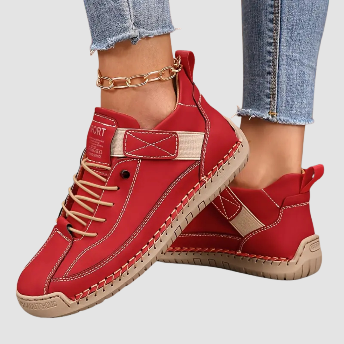 Sneakers eleganti con lacci da donna - Scarpe eleganti e comode con suola in gomma