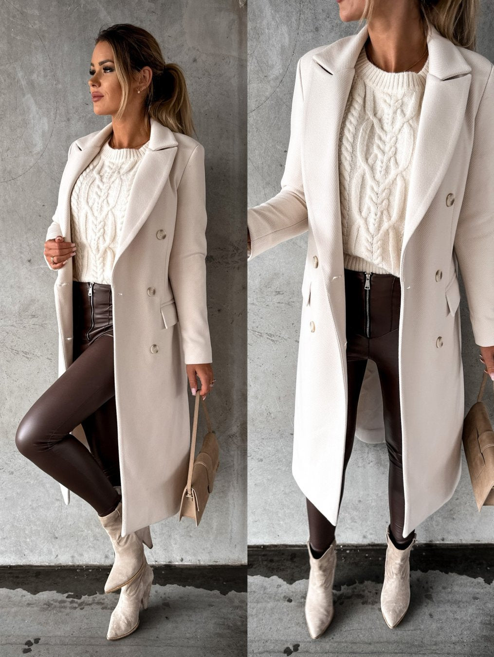Elegante cappotto lungo da donna